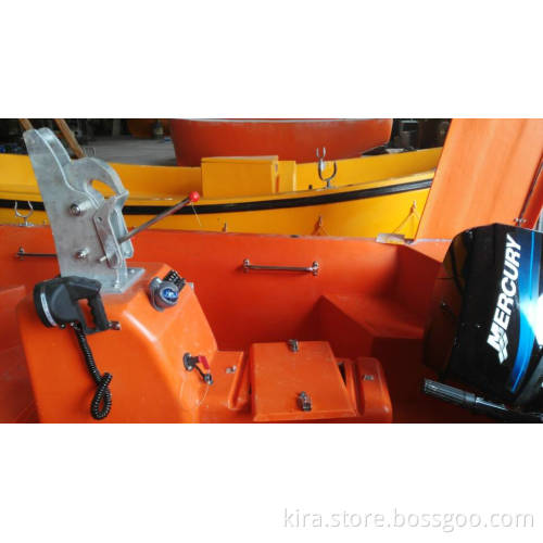 Marine FRP 6 knots Rescue Boat with Outboard Engine